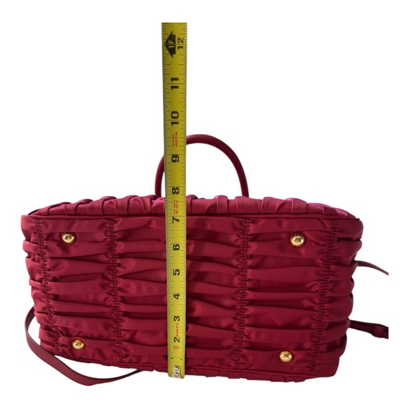 Prada Women's Authentic Tessuto Gaufre Tote Bag Ibisco Pink - Picture 9 of 15